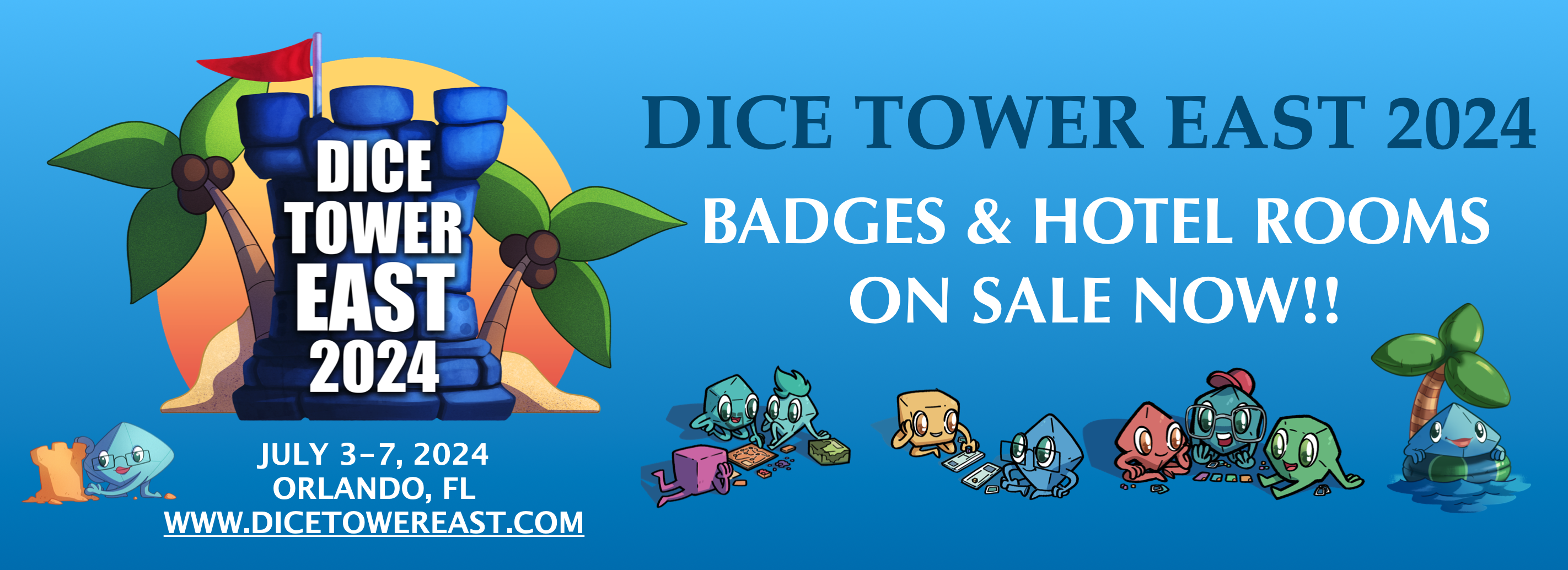 Dice Tower East 2023 Badges and Hotel Rooms on Sale Now!
